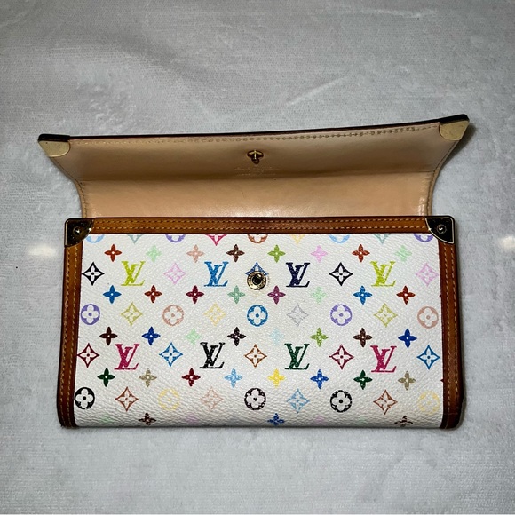Louis Vuitton Takaski Murakami White and Multicolor Porte Tresor Monogra… - Picture 3 of 15